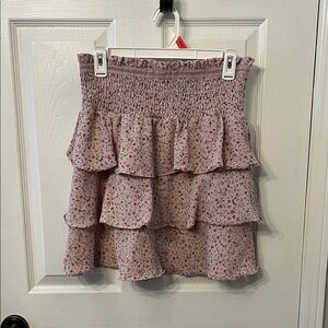 H&M frill skirt purple floral tiered mini